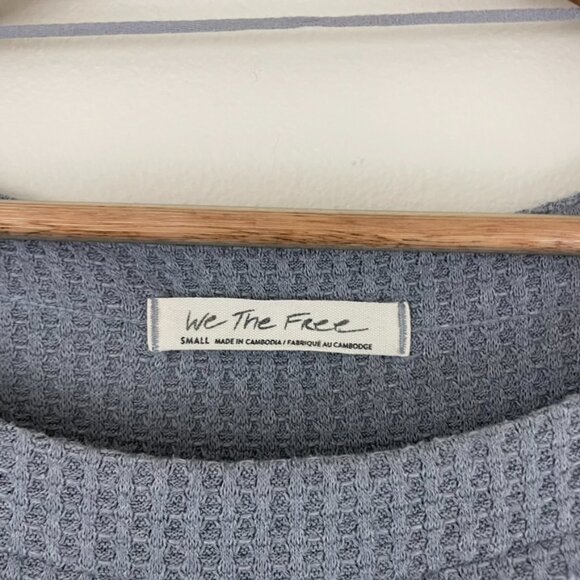 Free People We The Free Gray North Shore Thermal Tunic Size Small - Picture 3 of 5